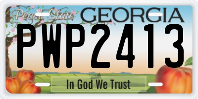 GA license plate PWP2413