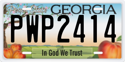 GA license plate PWP2414