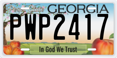 GA license plate PWP2417