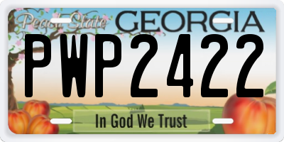 GA license plate PWP2422