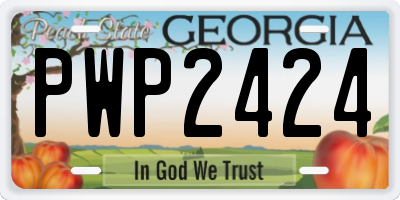 GA license plate PWP2424