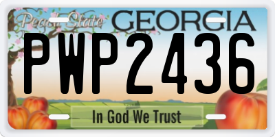 GA license plate PWP2436