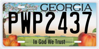 GA license plate PWP2437