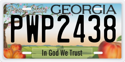 GA license plate PWP2438
