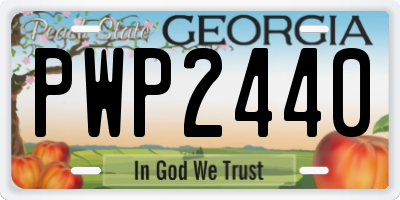 GA license plate PWP2440