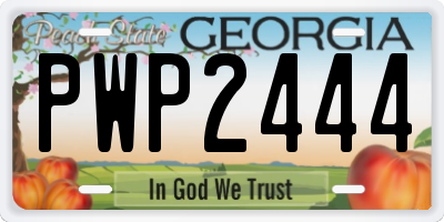 GA license plate PWP2444