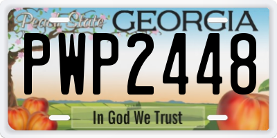 GA license plate PWP2448