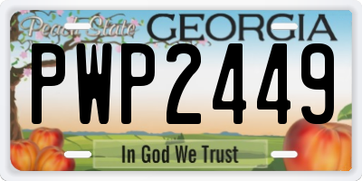 GA license plate PWP2449