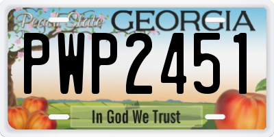 GA license plate PWP2451
