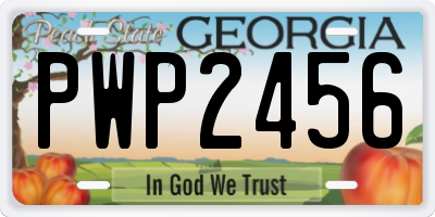 GA license plate PWP2456