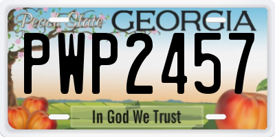 GA license plate PWP2457