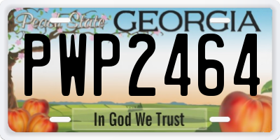 GA license plate PWP2464