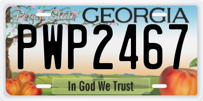 GA license plate PWP2467