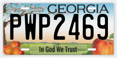 GA license plate PWP2469