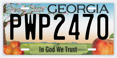 GA license plate PWP2470