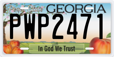 GA license plate PWP2471