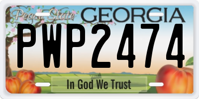 GA license plate PWP2474
