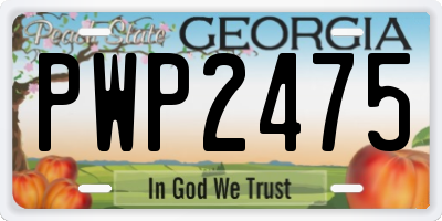 GA license plate PWP2475
