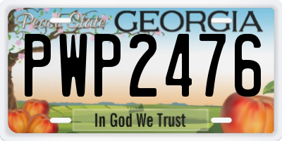 GA license plate PWP2476