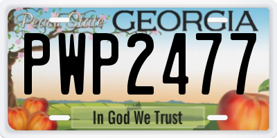 GA license plate PWP2477