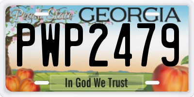 GA license plate PWP2479
