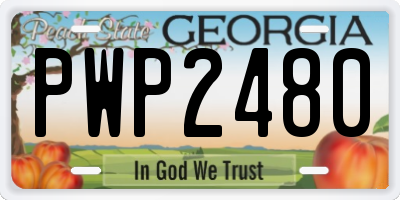 GA license plate PWP2480