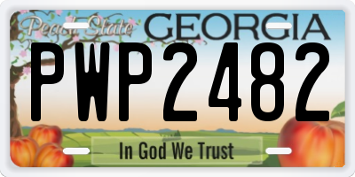 GA license plate PWP2482