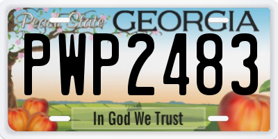 GA license plate PWP2483