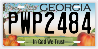 GA license plate PWP2484