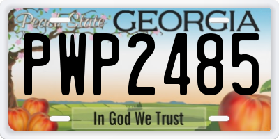 GA license plate PWP2485