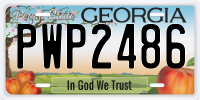 GA license plate PWP2486
