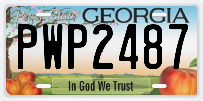 GA license plate PWP2487
