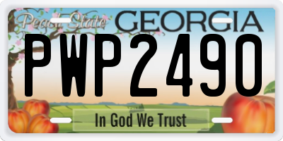 GA license plate PWP2490
