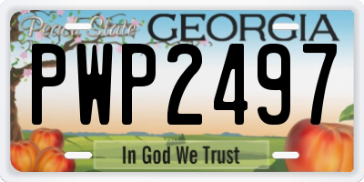 GA license plate PWP2497