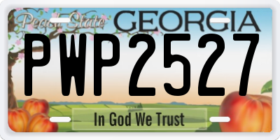 GA license plate PWP2527