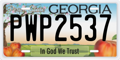 GA license plate PWP2537
