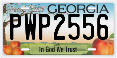 GA license plate PWP2556