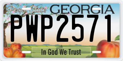 GA license plate PWP2571