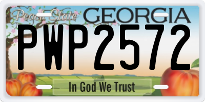 GA license plate PWP2572