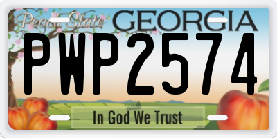 GA license plate PWP2574