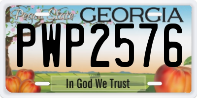 GA license plate PWP2576