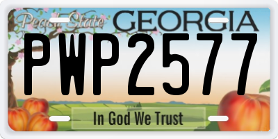 GA license plate PWP2577