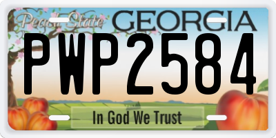 GA license plate PWP2584