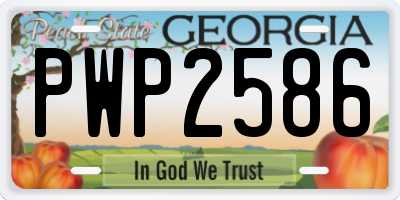 GA license plate PWP2586