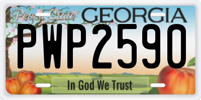 GA license plate PWP2590