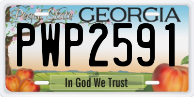 GA license plate PWP2591