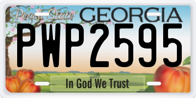 GA license plate PWP2595