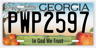GA license plate PWP2597