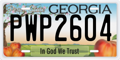 GA license plate PWP2604