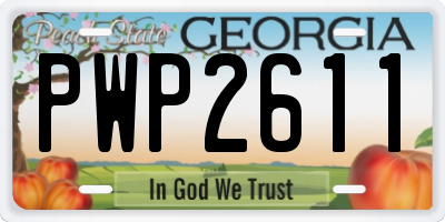 GA license plate PWP2611